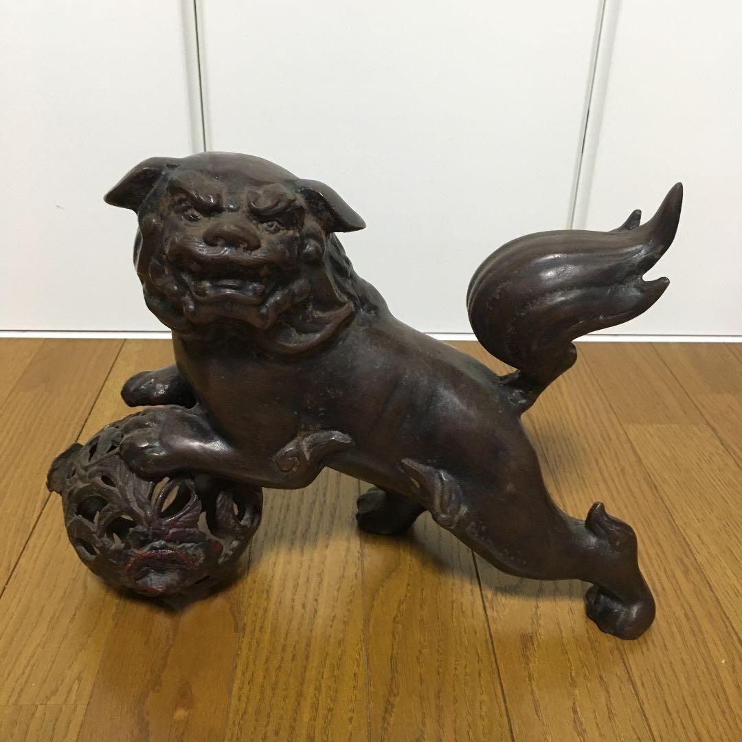 1044 獅子 像 置物 金属製