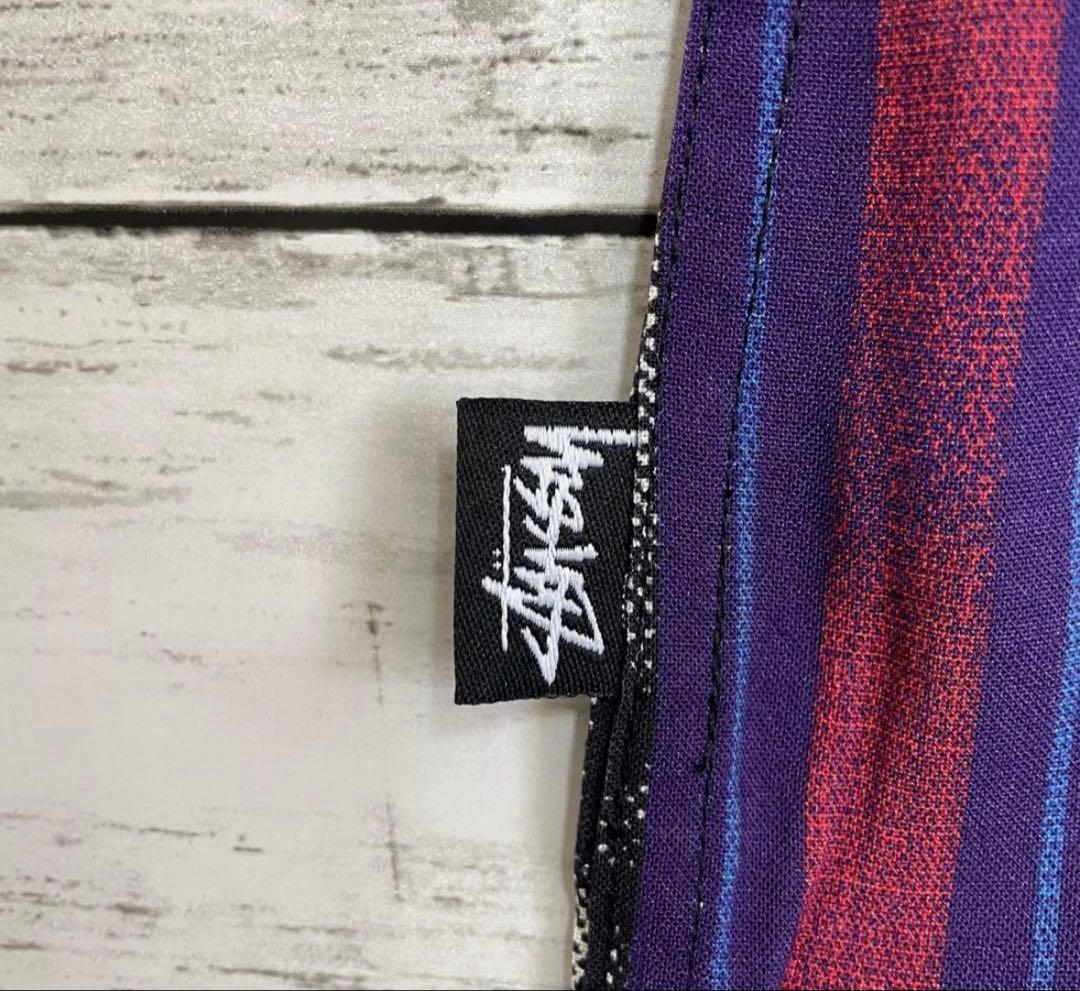 1/18まで　ステューシー 総柄 開襟 シャツ 刺繍ロゴ 入手困難XL 530