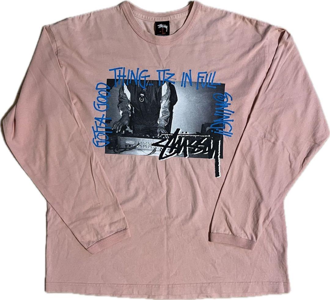OLD STUSSY 00's ピンク ロングスリーブTシャツ L