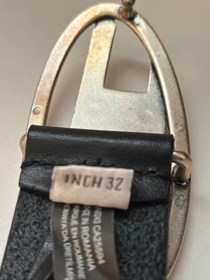 【DIESEL】ブラック ベルト Lサイズ　巾着袋付き