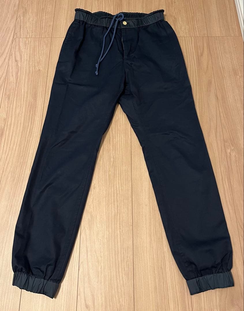 【美品】Sacai サカイ ドローコード付リブパンツディープネイビー サイズ1