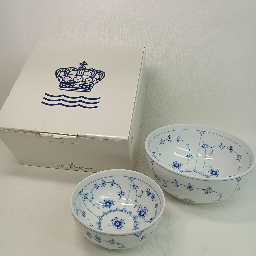 ロイヤルコペンハーゲン　ブルーフルーテッド　メガボウルセット