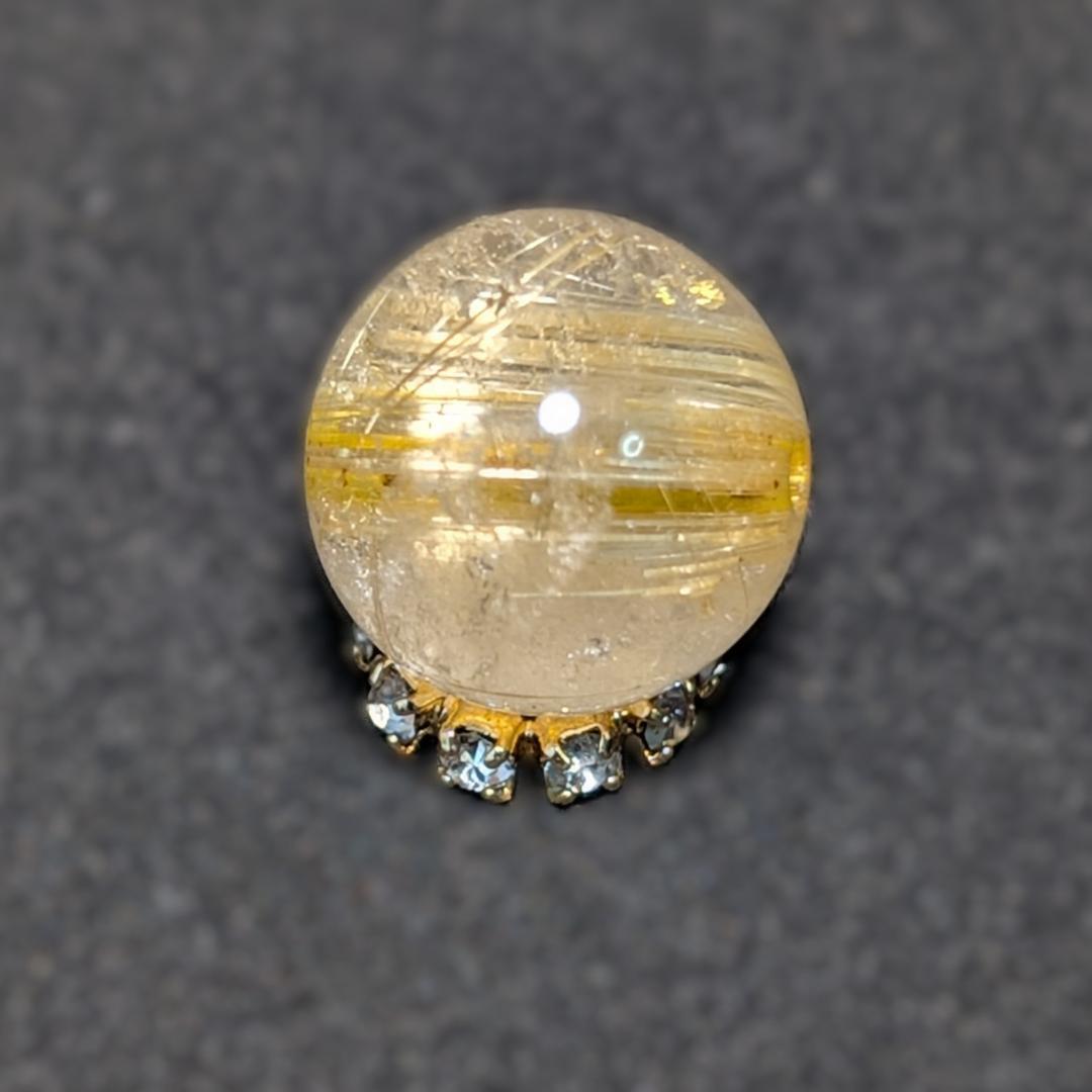 一点物 キャッツアイ効果 タイチンルチル 10ミリ 粒売り 貫通穴あり ギフト