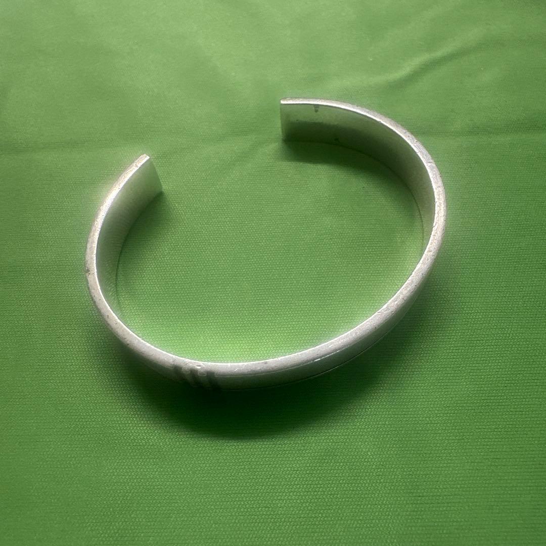 Burberry シルバー925バングル 2本ライン デザイン（中古品）