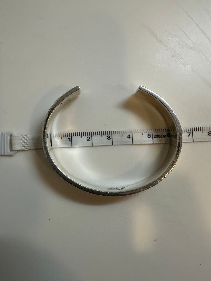 Burberry シルバー925バングル 2本ライン デザイン（中古品）