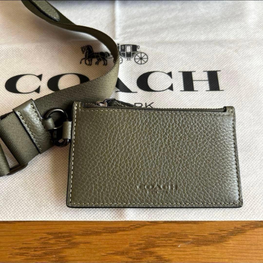 新品✨COACH＊コーチ　クロスボディ　シグネチャー　オリーブ　レザー　バッグ