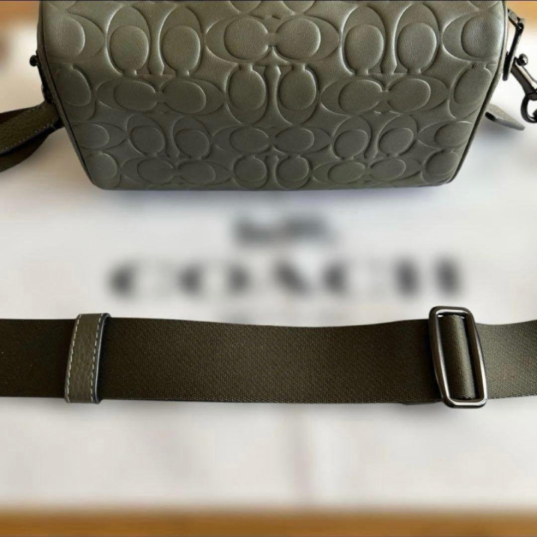 新品✨COACH＊コーチ　クロスボディ　シグネチャー　オリーブ　レザー　バッグ