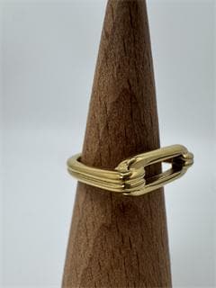 K18ゴールドオープンリング モダンデザイン3.19g 11号