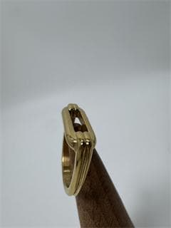 K18ゴールドオープンリング モダンデザイン3.19g 11号