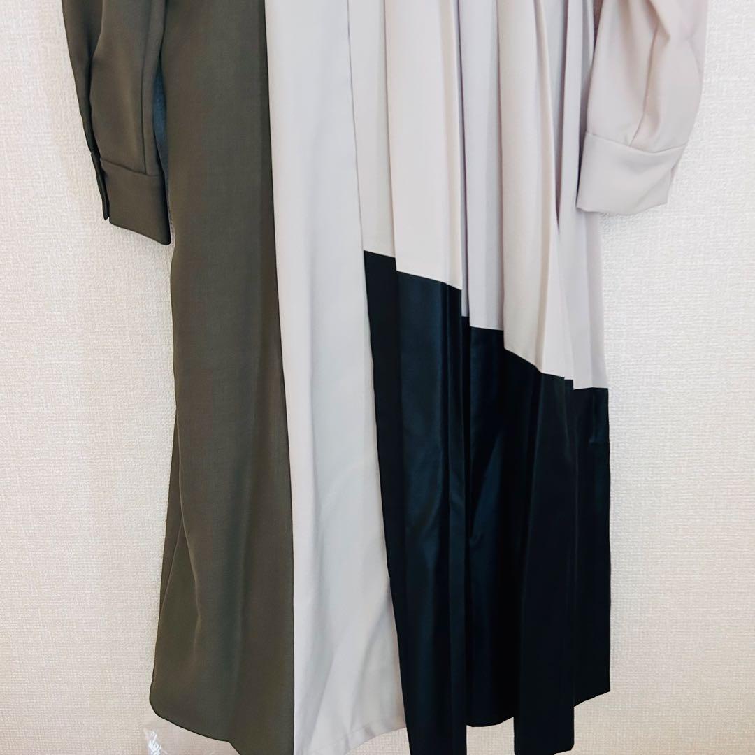 【未使用・完売】UNITED TOKYO ブロッキングラインプリーツワンピース