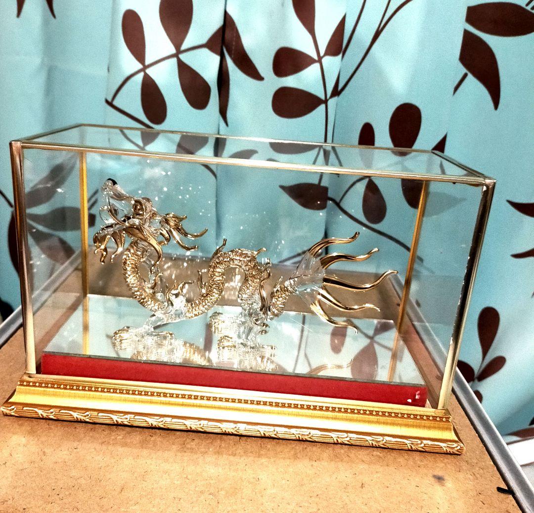 クリスタル龍置物