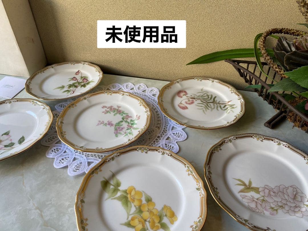 新品 未使用 ノリタケ ガラ コンテッサ ケーキ皿 デザート皿 18cm セット