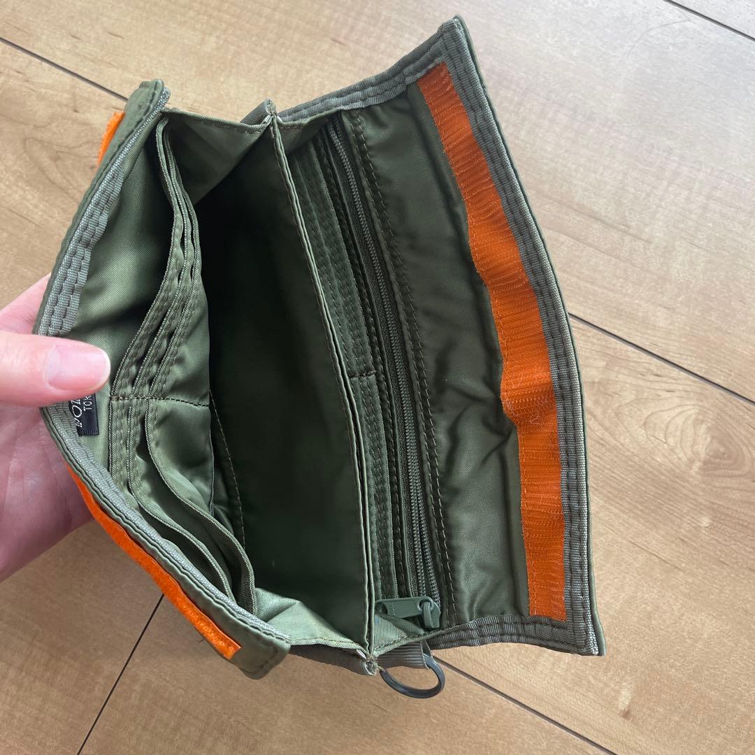 美品　 PORTER タンカー長財布 オリーブ