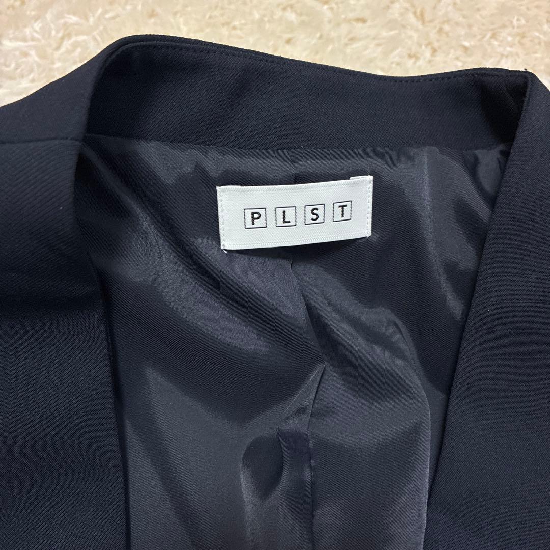 PLST セットアップ パンツスーツ ツイル2WAY ノーカラー S
