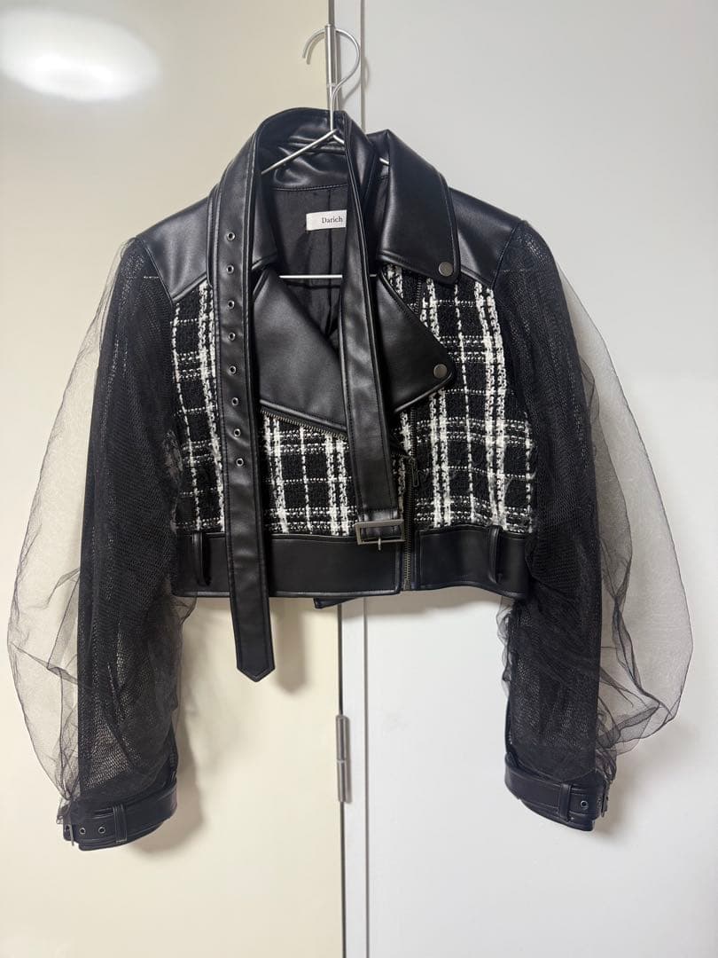ダーリッチ darich メッシュデザインライダースジャケット MIX