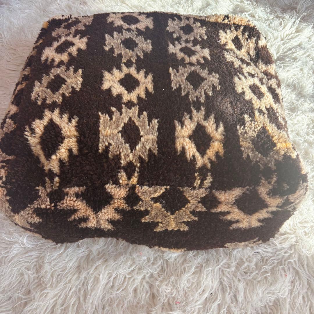 モロッコプフ ビンテージ　80年代　プフ　オットマン　ベニワレン　ブラック