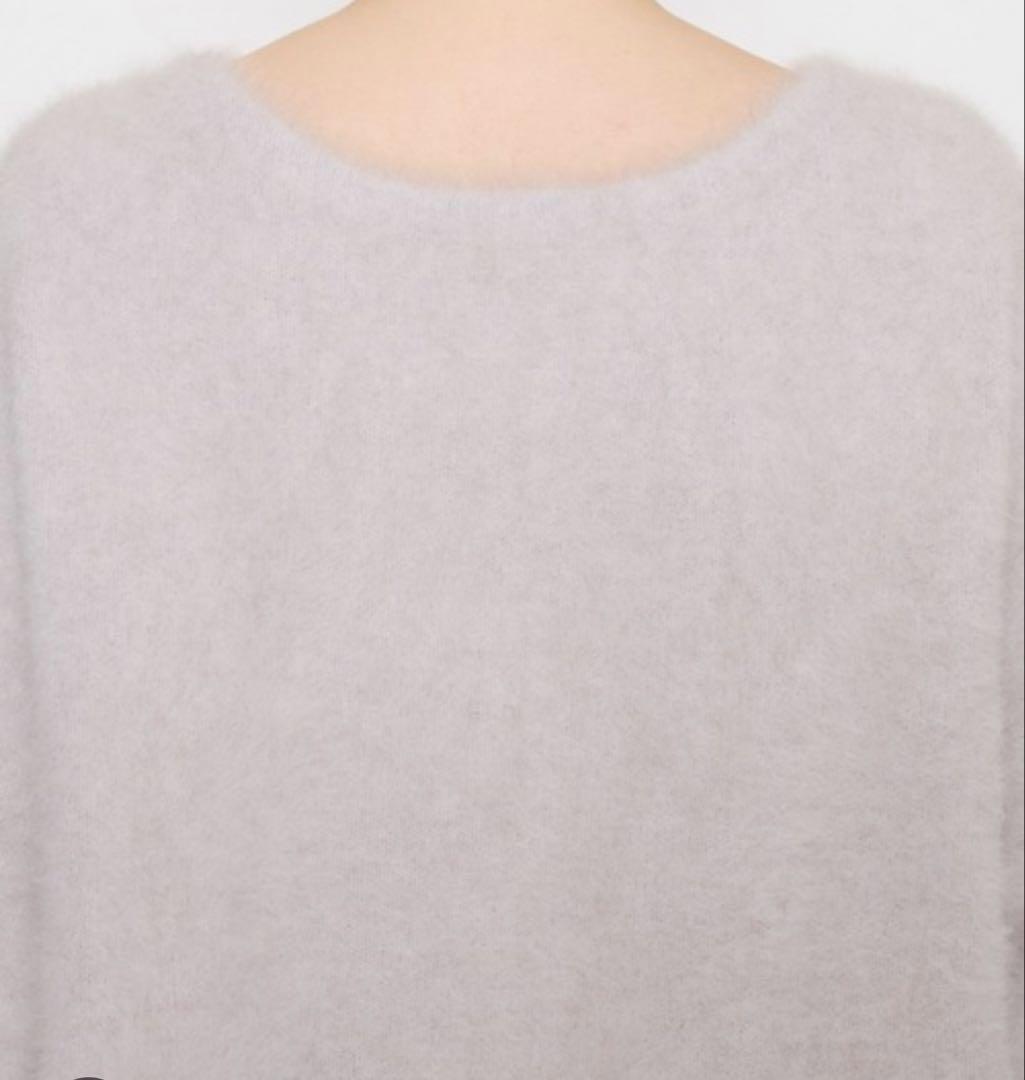 ライトグレーFOXカシミヤ Vネック ニットセーター