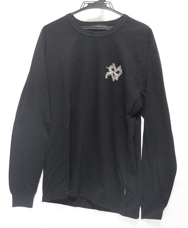 roar ロアー 新品メンズ長袖Tシャツ ダブルガンズ4黒スワロフスキー