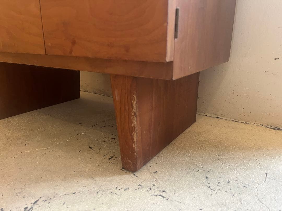 古い木製ドレッサー・ミラー 4引き出し付きアンティークヴィンテージ北欧店舗什器