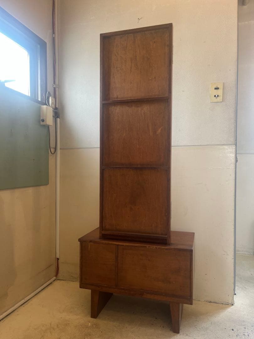 古い木製ドレッサー・ミラー 4引き出し付きアンティークヴィンテージ北欧店舗什器