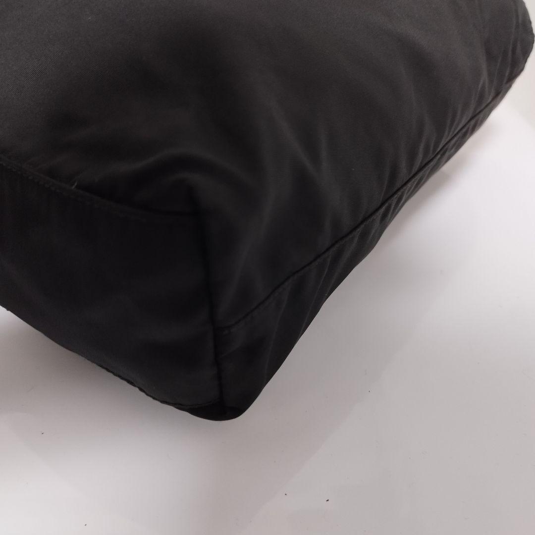 美品☆　プラダ　トートバッグ　ビジュー　レザープレート　肩掛け　ナイロン