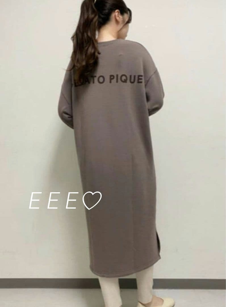 正規品♡新品♡ジェラートピケ ロゴスウェットワンピース ブラウン 完売レア