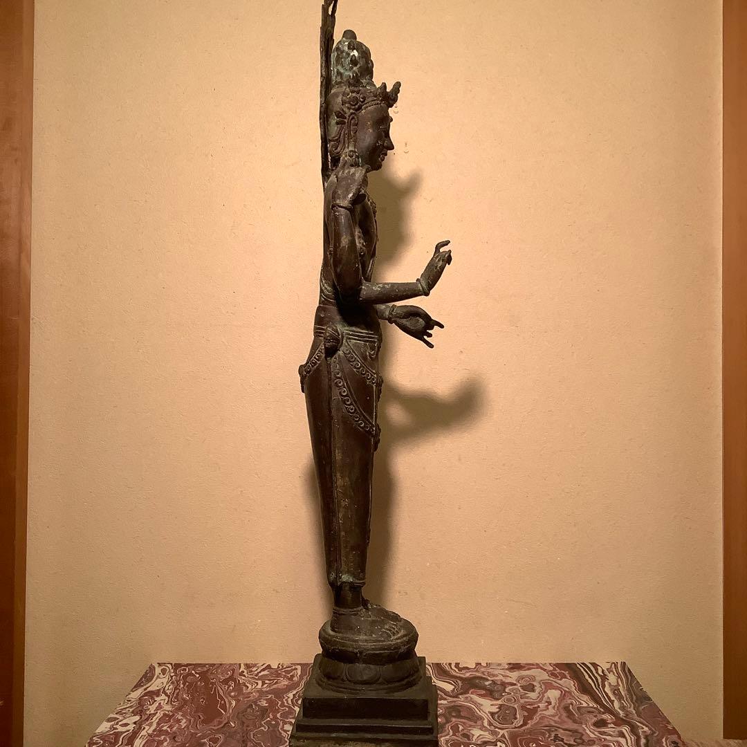 ガンダーラ仏「一面四臂菩薩」クシャーナ朝・マトゥラー美術・エローラ寺院・古銅特大