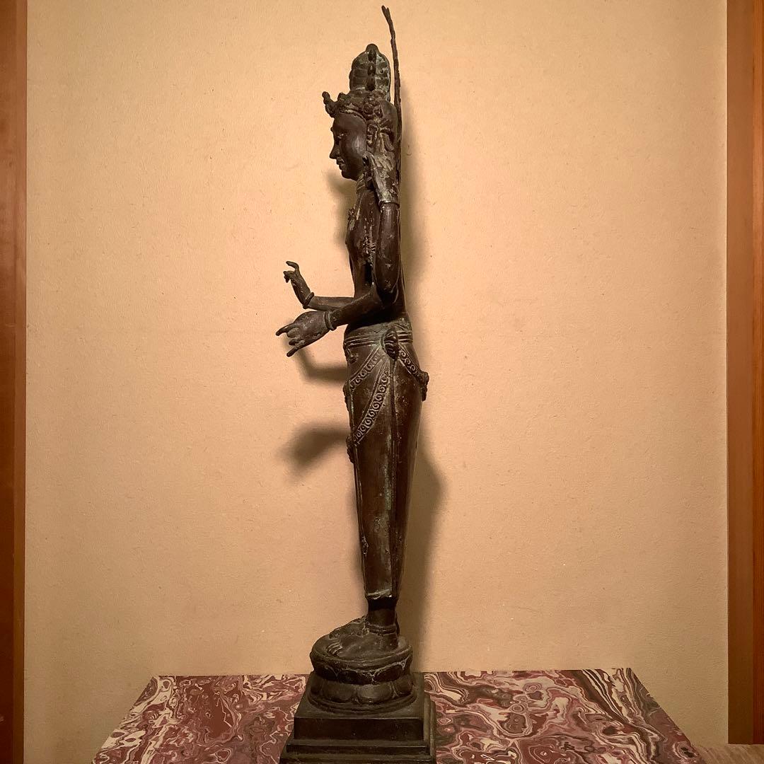 ガンダーラ仏「一面四臂菩薩」クシャーナ朝・マトゥラー美術・エローラ寺院・古銅特大