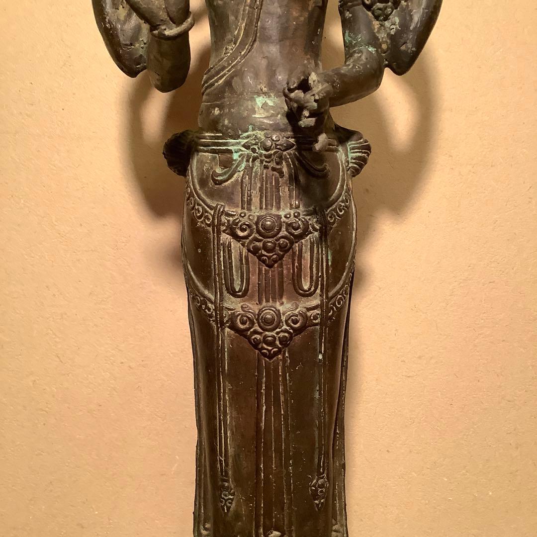 ガンダーラ仏「一面四臂菩薩」クシャーナ朝・マトゥラー美術・エローラ寺院・古銅特大