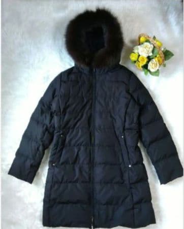 未使用✨エニィスィス　ポリダウンコート　黒　M　フォックスファー　Aライン