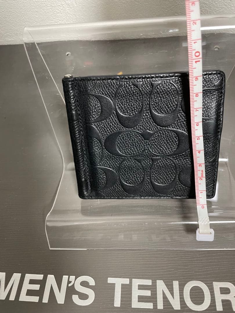 #コーチ COACH 本革 マネークリップ 型押し シグネチャー ブラック
