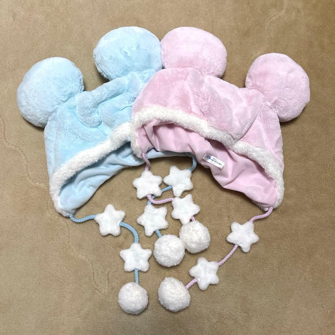 ディズニー ファンキャップ 星 パステル ピンク 水色 ミッキーミニー セット