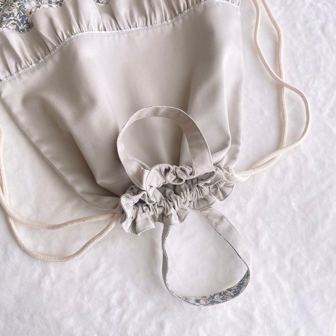 〈31〉ゆけひ様　リバティ メイモリス ハンドメイド 手提げバッグ お着替え袋