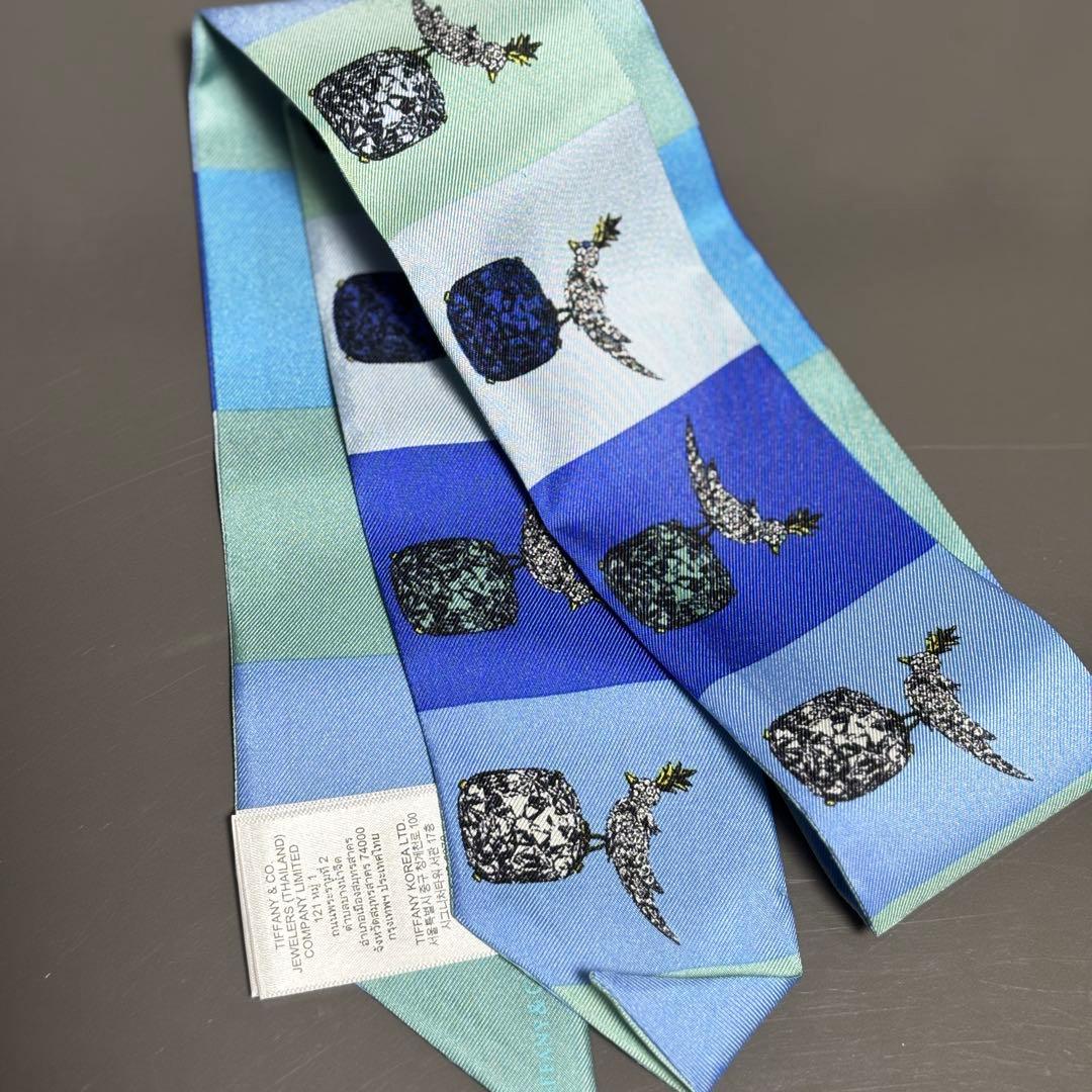 【Tiffany & Co. 】バード オン ア ロック リボン スカーフ