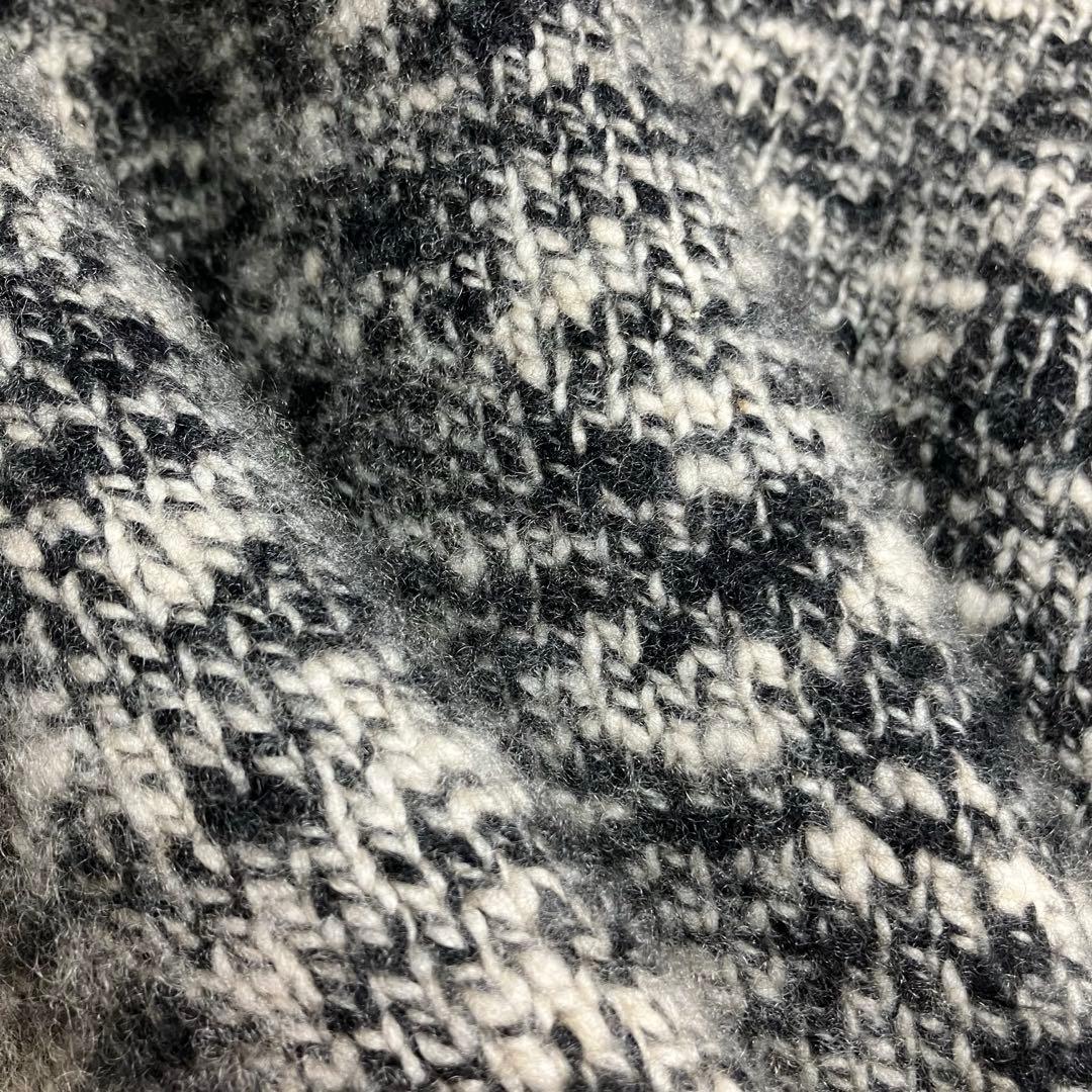 【クリーニング済み】Drawer✨ウールカシミヤ　ミックスニット　黒/アイボリー