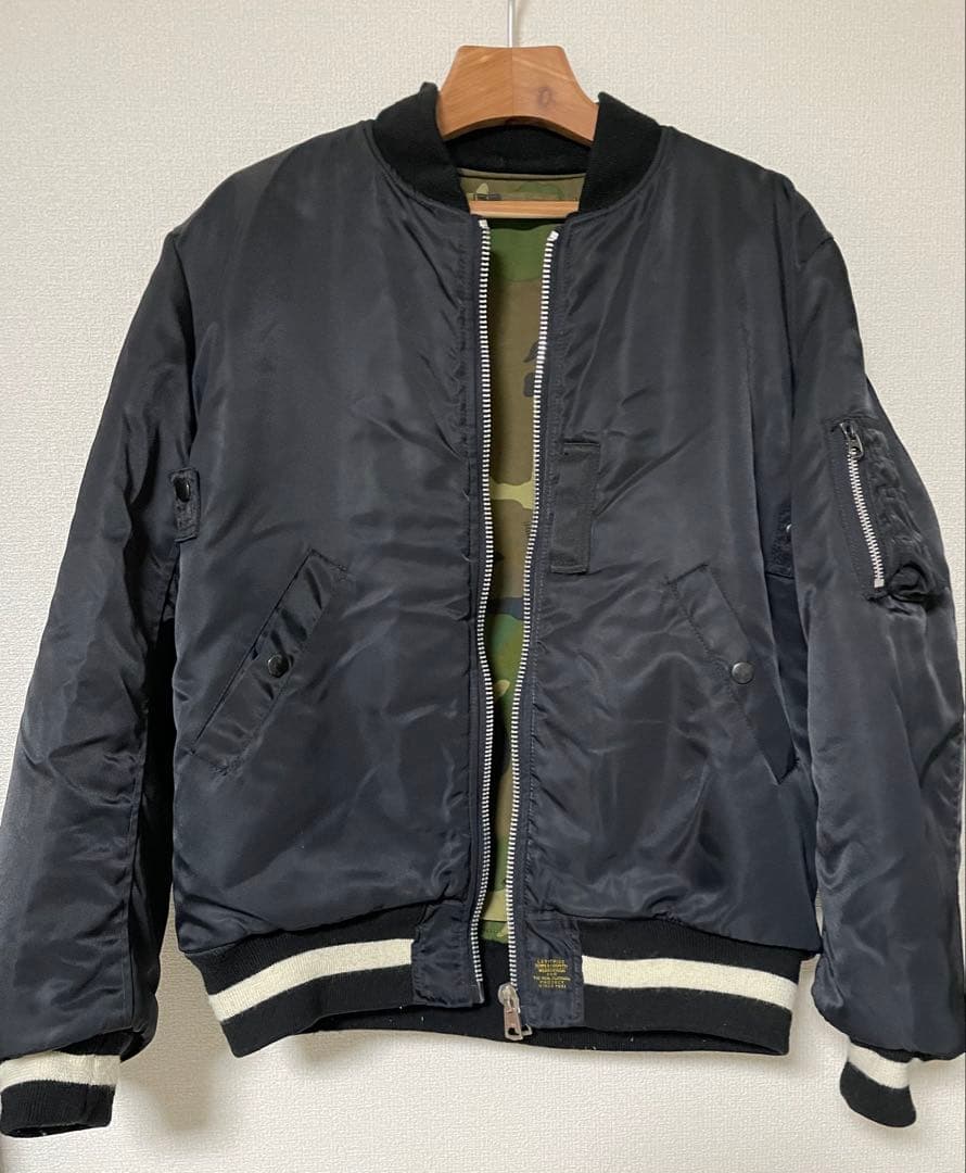 初期Let it Ride　レットイットライド　MA-1　リバーシブル　黒×カモ