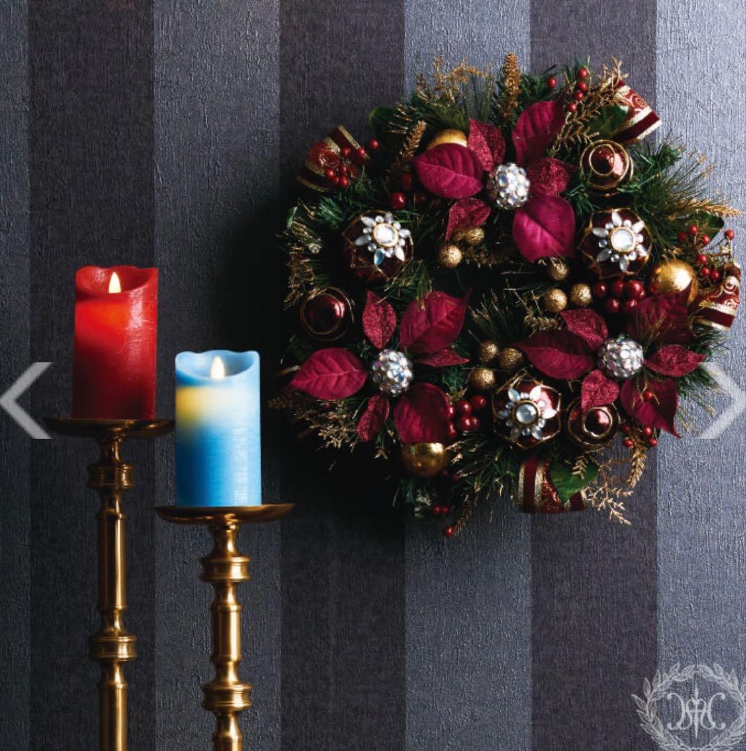 ハルモニア クリスマスリース バーガンディポインセチアリース40cm