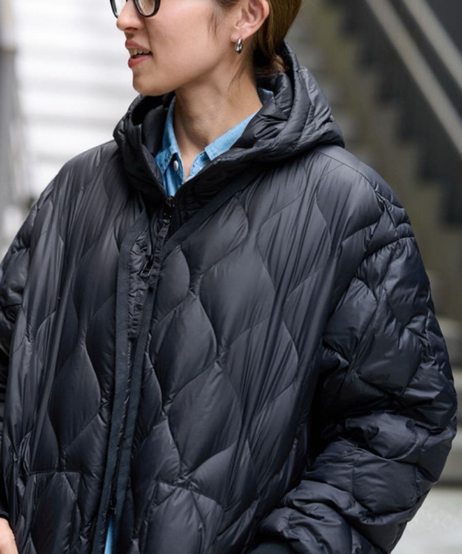 FRAMeWORK TAION/タイオン 別注フードビブス付きブルゾン　ブラック