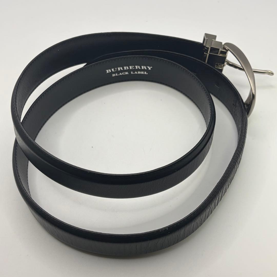 美品！Burberry Black Label ブラックレザーベルト