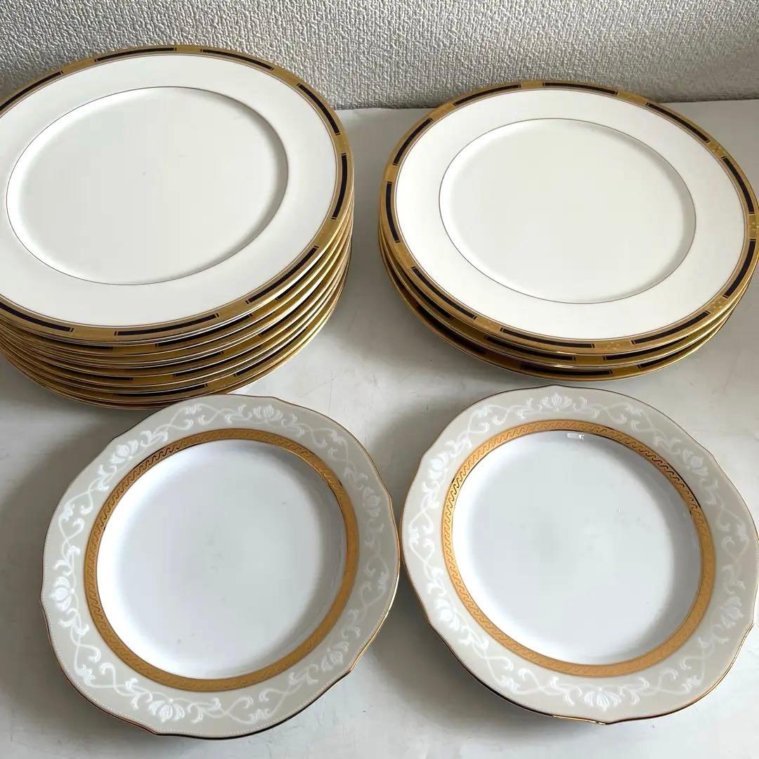 高級ブランド 丸皿 ノリタケ Noritake 金彩 14枚 大皿 セット 大量