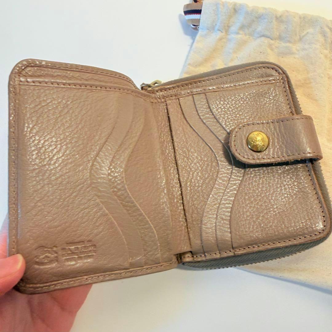 イルビゾンテ IL BISONTE 二つ折り財布 グレーベージュ ほぼ未使用