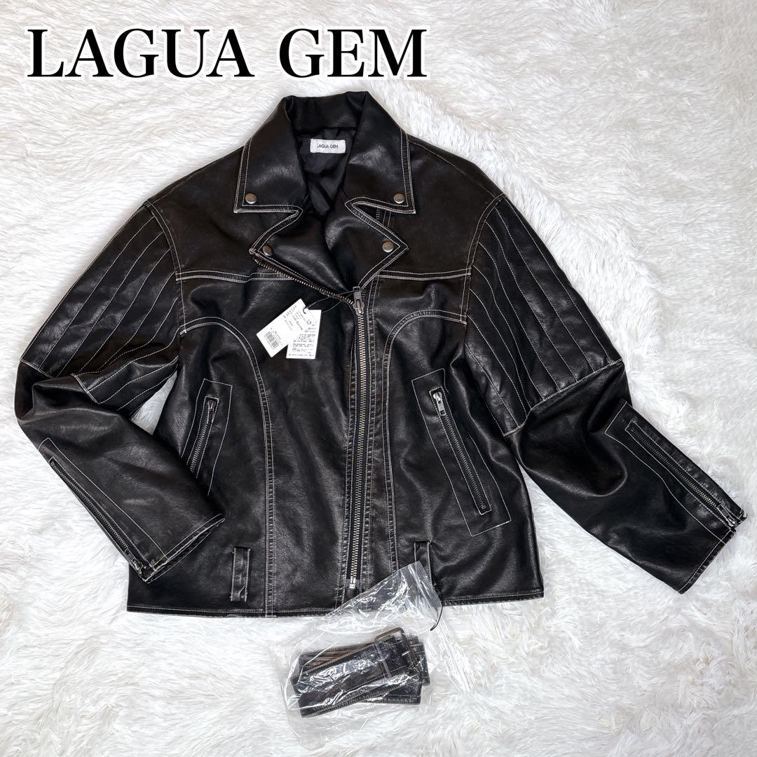 【新品未使用タグ付き】LAGUA GEM レザージャケット　ヴィンテージ仕様
