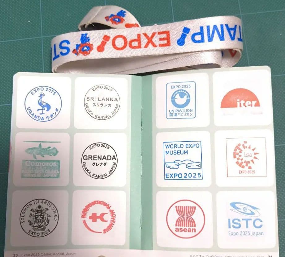 関西万博公式スタンプパスポート＆ストラップ（押印済み）(約190個以上あります)