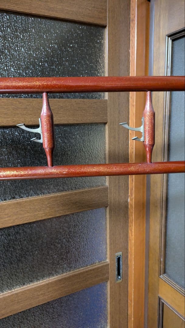 ③【昭和レトロ】木製 衣紋掛け ハンガーラック 折り畳み式 古道具 古民家　衣桁