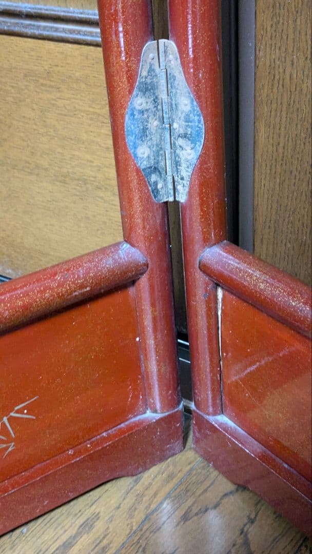 ③【昭和レトロ】木製 衣紋掛け ハンガーラック 折り畳み式 古道具 古民家　衣桁