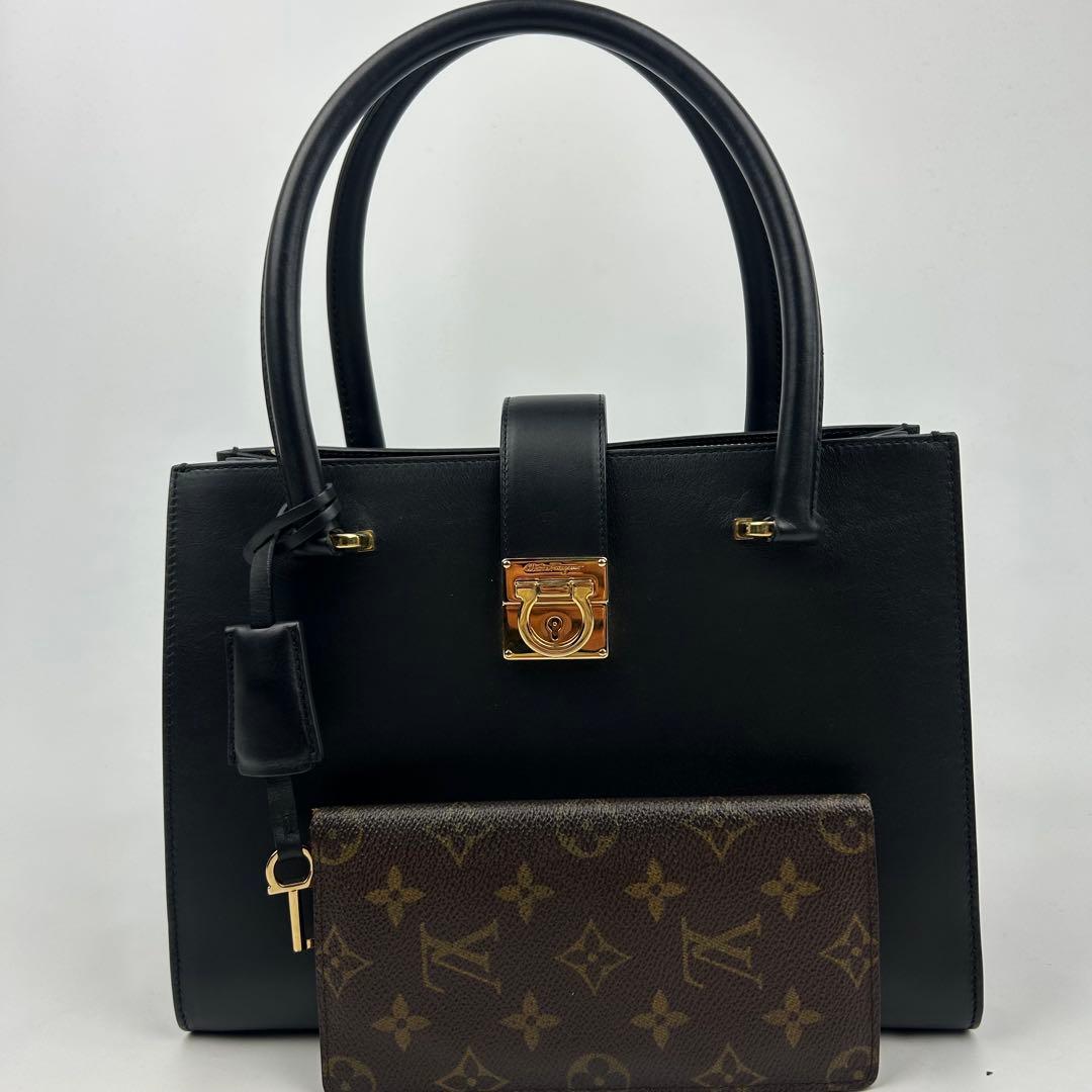 【美品】フェラガモ　ハンドバッグ　トートバッグ　レザー　ジュリエット　ガンチーニ