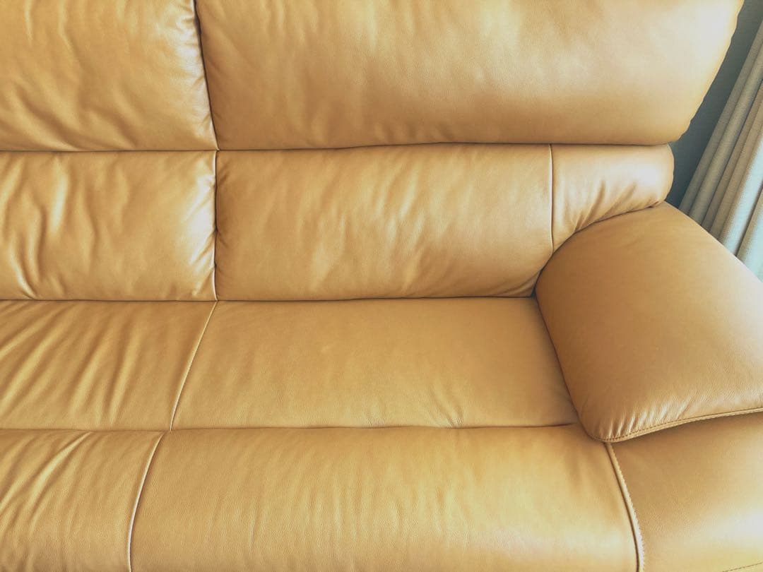 3人掛けソファ・キャメル・レザー