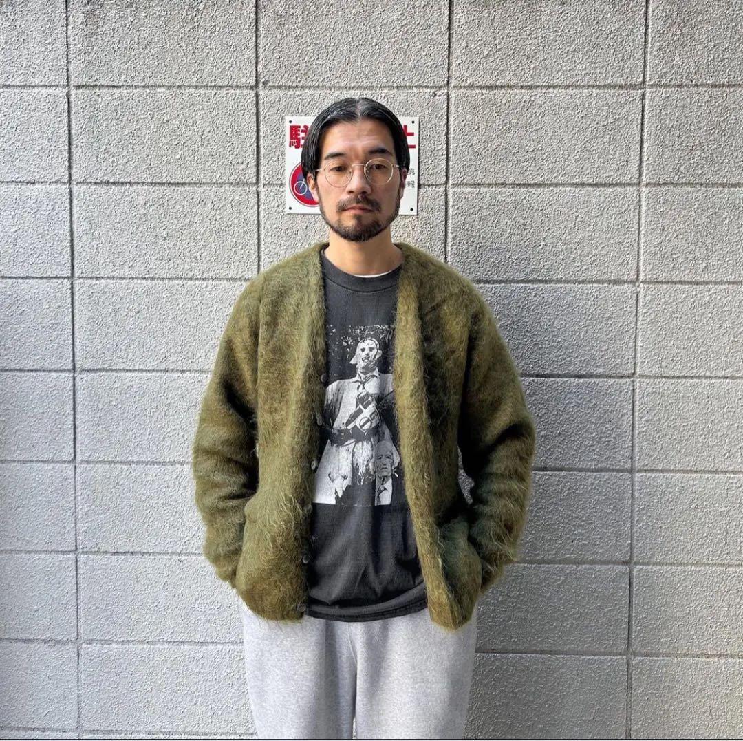 lemontea fragile モヘアカーディガン オリーブ　カートコバーン