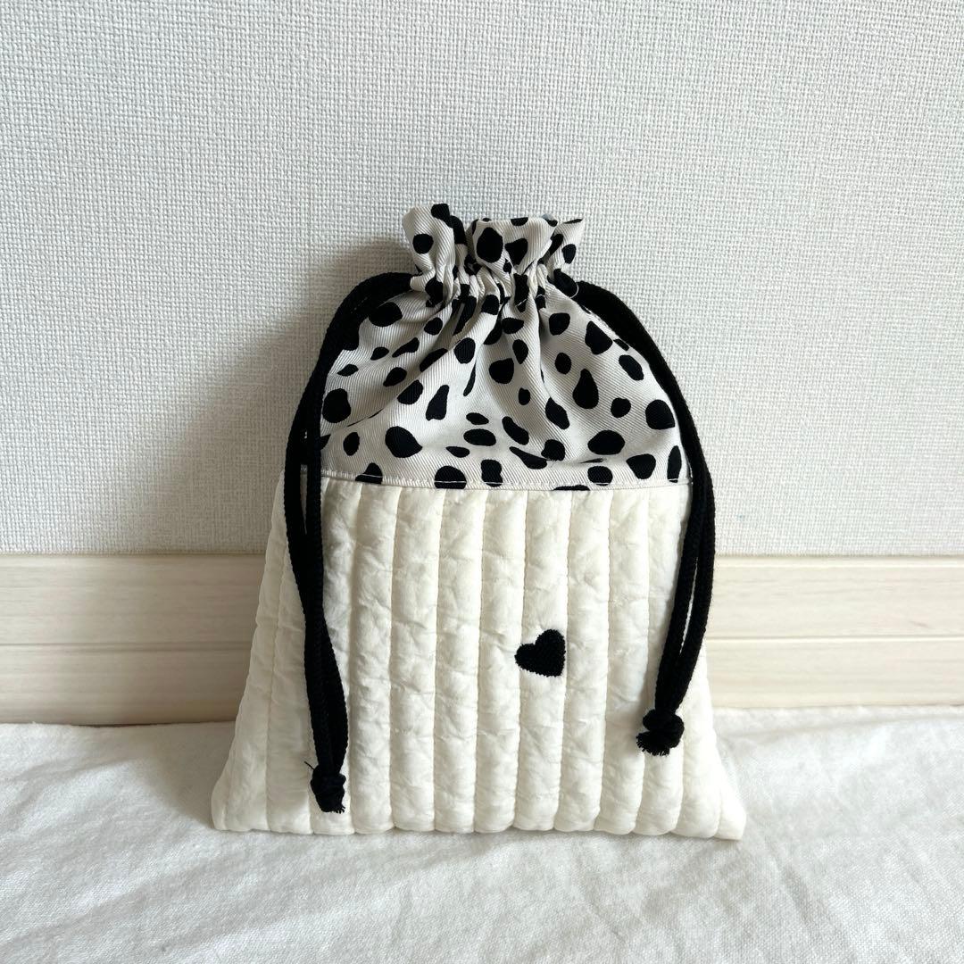 入園入学4点セット　【黒ハートヌビ×ダルメシアン】 女の子