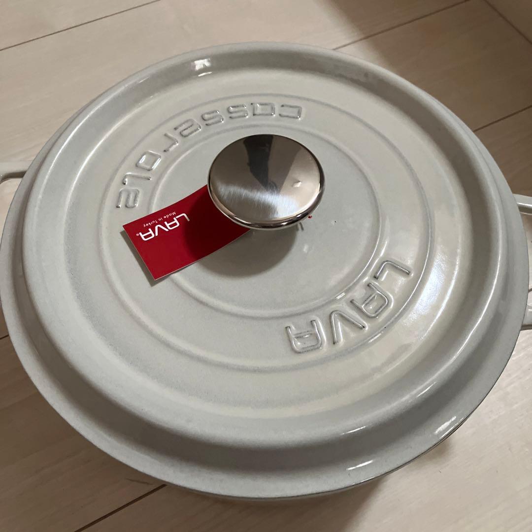 ラウンドキャセロールマジョリカホワイト28